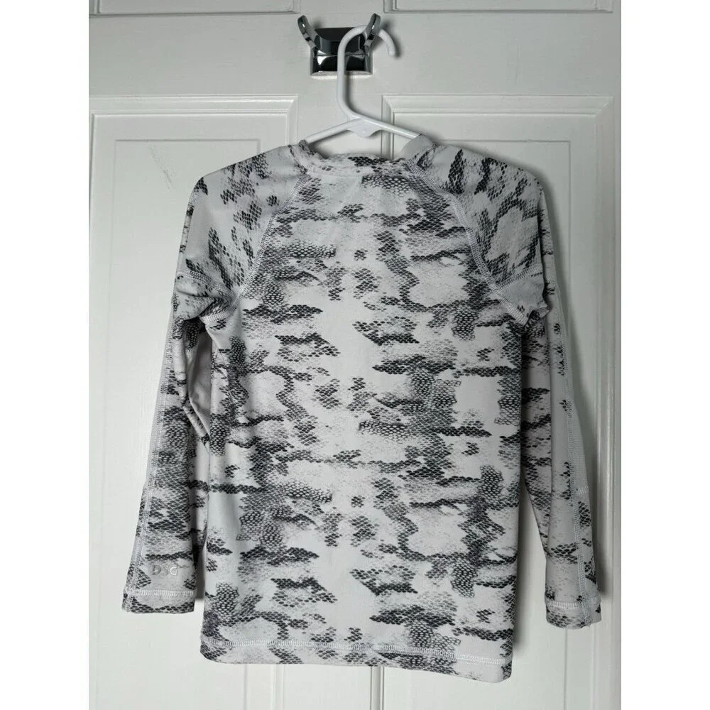 DSG Boys Gray & White Snake Skin Compression LS Shirt Size 2XS (4-5)
